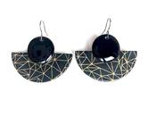 star map earrings - black/gold image