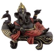 Ganesh on Peacock Bench Figurine image