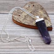 Amethyst Flat Pencil Crystal Pendant image