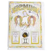 Gemini Zodiac Card with Gemstone