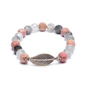 Rhodonite/Grey Quartz Mala Bracelet image