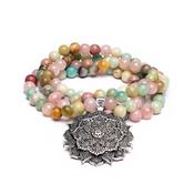 Rose Quartz/Amazonite/Rhodonite Mala Necklace image