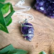 Raw Amethyst Spiral Pendant image