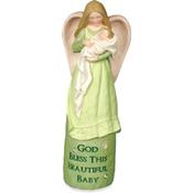 Green New Baby Angel Figurine