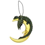 Green Hanging Dragon on Moon Figurine image