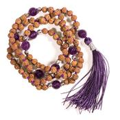 Amethyst &amp; Rudraksha Mala Beads image