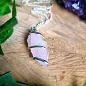 Raw Rose Quartz Spiral Pendant image