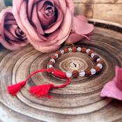 Quartz &amp; Rudraksha Adjustable Crystal Bracelet image