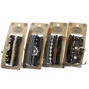 Mens Metal &amp; Leather Bracelets Sets image