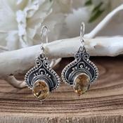 Silver Citrine Earrings image