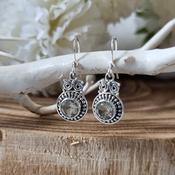 Silver Green Amethyst Earrings image