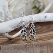 Silver Citrine Earrings image