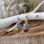Silver Tigers Eye Earrings image