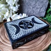 Triple Moon Soapstone Box