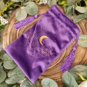 Purple Tarot Hands Drawstring Bag
