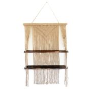 Brown Macrame Hanging Shelves
