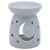 Grey Crescent Moon Oil Burner