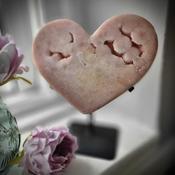 Large Pink Amethyst Heart