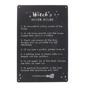 Witch House Rules Metal Sign image