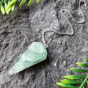Green Flourite Faceted Pendulum
