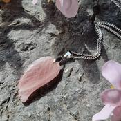 Rose Quartz Crystal Wing Pendant