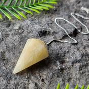 Yellow Calcite Faceted Pendulum