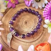 Amethyst Crystal Bracelet with Wing image