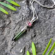Green &amp; Pink Tourmaline Pendant image