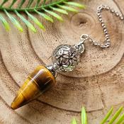 Tigers Eye Flower of Life Pendulum