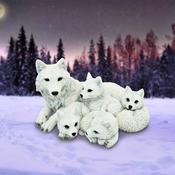 Pups Protection Wolf Figurine image