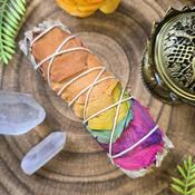 White Sage And Rose Petal Smudge Stick image