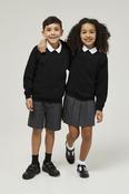 Black Trutex Crew Neck School Sweatshirt – Durable Unisex School Jumper | Soft Cotton-Rich Uniform Sweatshirt