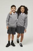 Marl Grey Trutex Crew Neck School Sweatshirt – Durable Unisex School Jumper | Soft Cotton-Rich Uniform Sweatshirt image