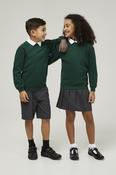 Bottle Green Trutex Crew Neck School Sweatshirt – Durable Unisex School Jumper | Soft Cotton-Rich Uniform Sweatshirt image