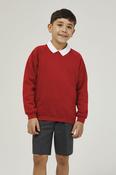 Scarlet Red Trutex Crew Neck School Sweatshirt – Durable Unisex School Jumper | Soft Cotton-Rich Uniform Sweatshirt  image
