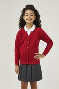 Scarlet Red Sweat Cardigan - Cotton rich Unisex Sweatshirt Cardigan