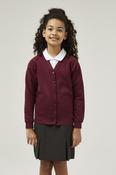 Maroon Sweat Cardigan - Cotton rich Unisex Sweatshirt Cardigan