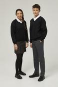Black Trutex V-Neck School Sweatshirt – Durable Low Pill Uniform Jumper (Unisex) image