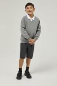 Marl Grey Trutex V-Neck School Sweatshirt – Durable Low Pill Uniform Jumper (Unisex)  image