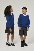 Cobalt Blue Trutex V-Neck School Sweatshirt – Durable Low Pill Uniform Jumper (Unisex) image