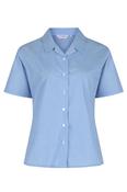 Girls Short Sleeve Non-Iron Revere Collar Checked School Blouses – Twin Pack | Easy Care, Stay Smart Fabric