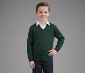 Bottle Green V-Neck Pullover (674) by Hunter Schoolwear image