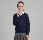Navy V-Neck Pullover (674) by Hunter Schoolwear image