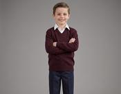 Wine V-Neck Pullover (674) by Hunter Schoolwear image