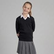 Black V-Neck Pullover (674) by Hunter Schoolwear image