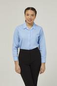 Blue Long Sleeve Non-Iron Revere Collar School Blouses Twin Pack (RLB) image