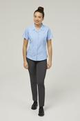 Blue Short Sleeve Non-Iron Revere Collar Fitted School Blouses Twin Pack (NRF)