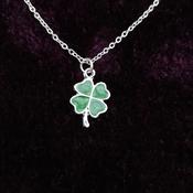 Four-Leaf Clover Green Enamel Necklace image