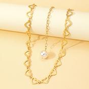 Heart Necklace with Pearl Back Drop image