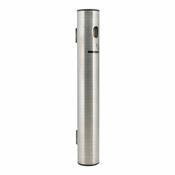 Smokers Pole Wall Mounted Brushed Steel ropes posts retractable barriers queue queuing tensator tensa stanchion image